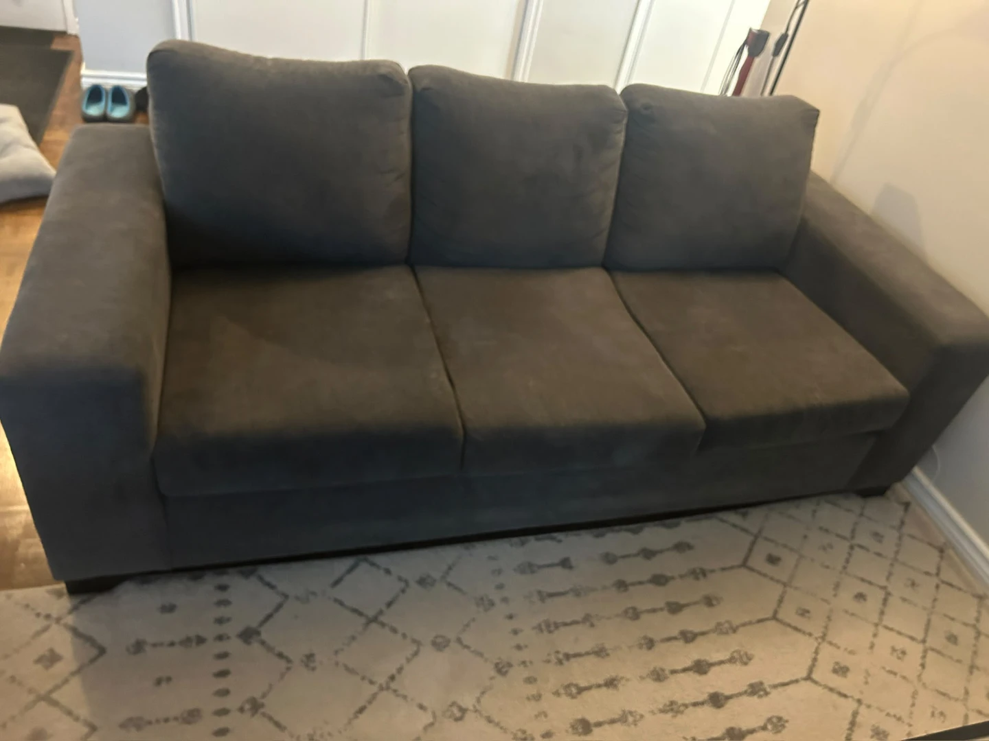 Dark Grey Three-Seater Sofa