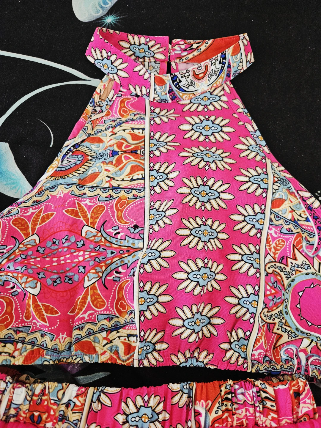 Pink Floral Patterned Halter Dress - photo 2