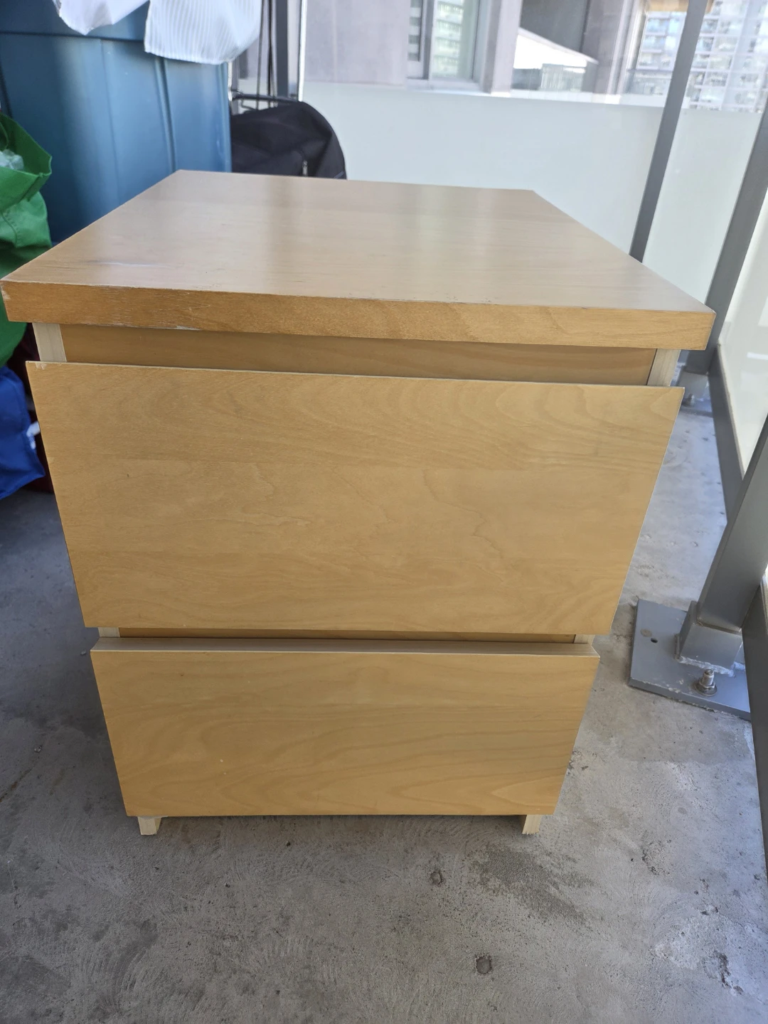 Light Wood 2-Drawer Nightstand - photo 2