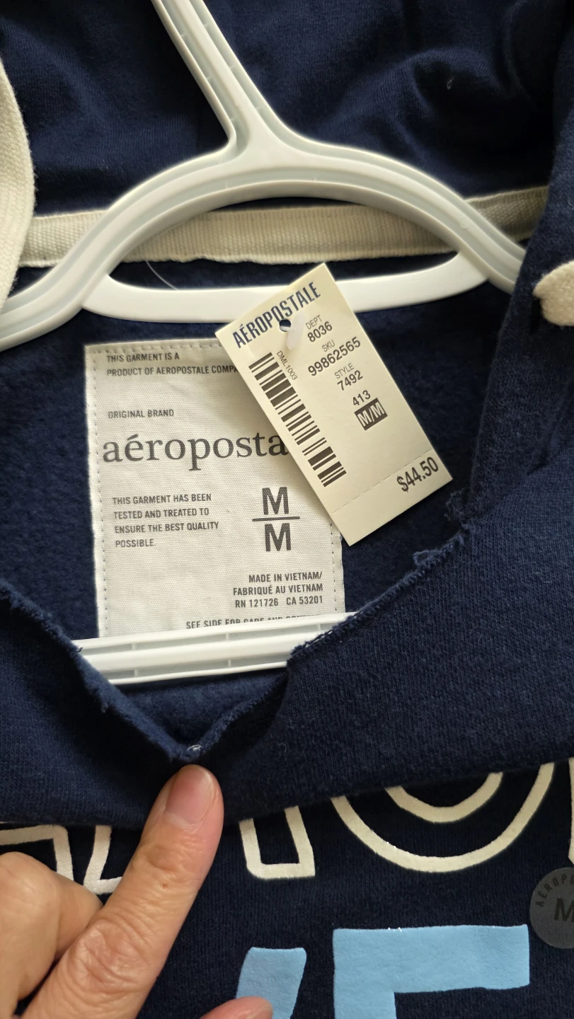 Aeropostale Navy Blue Graphic Hoodie Size Medium - photo 2
