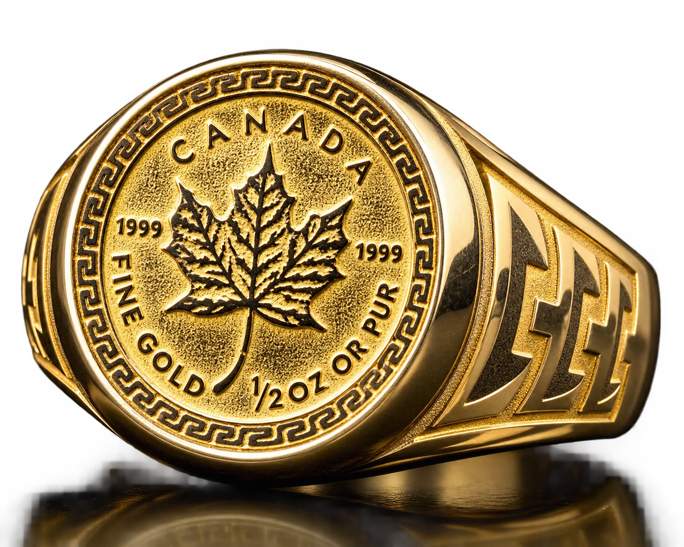 Men's Canadian Maple Leaf Signet Ring – Size 11 - photo 2