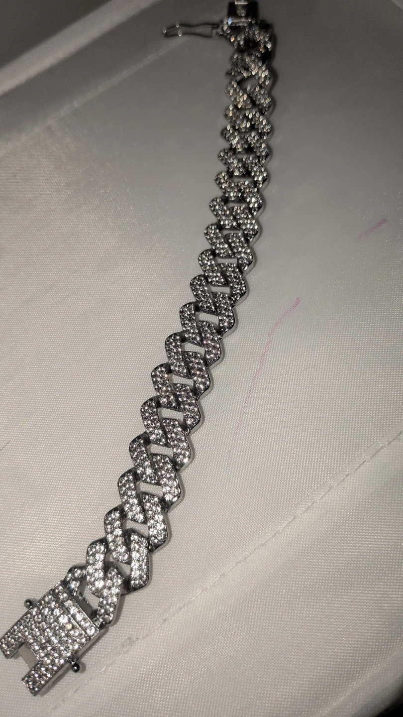 Iced Out Cuban Link Chain Bracelet - photo 2
