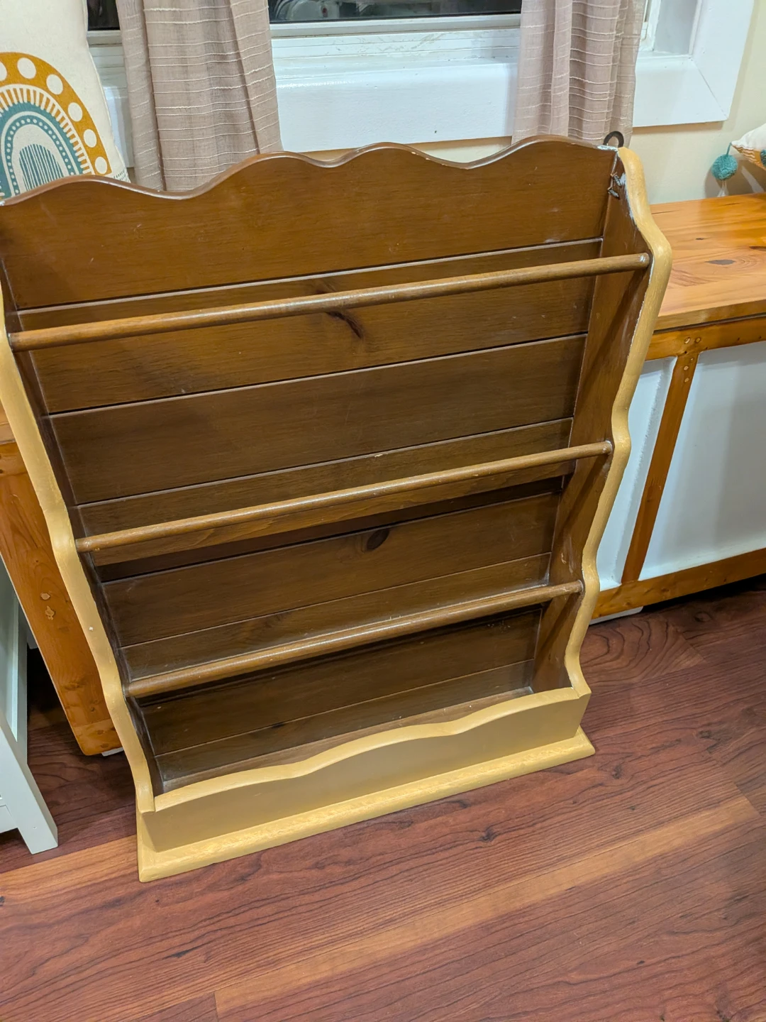 Antique wooden Wall-Mount Magazine Rack