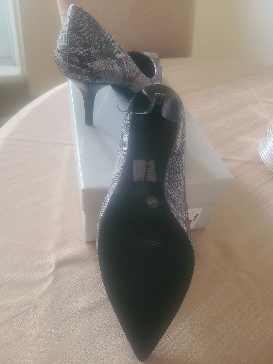 Jessica Simpson Dark Pewter Stamped Metallic Snake Pumps - photo 2