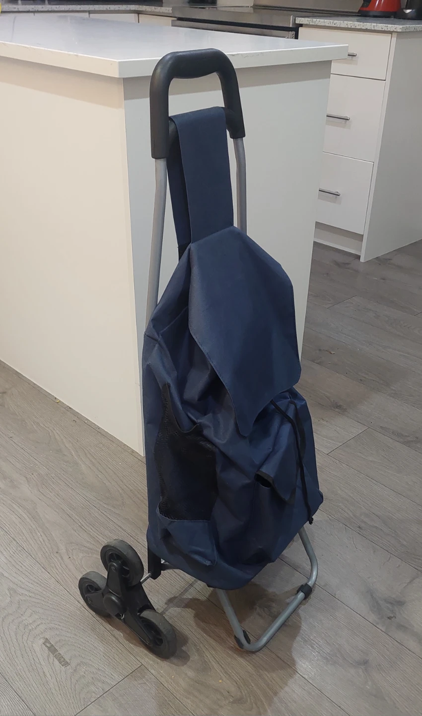 Blue Stair-Climbing Shopping Trolley