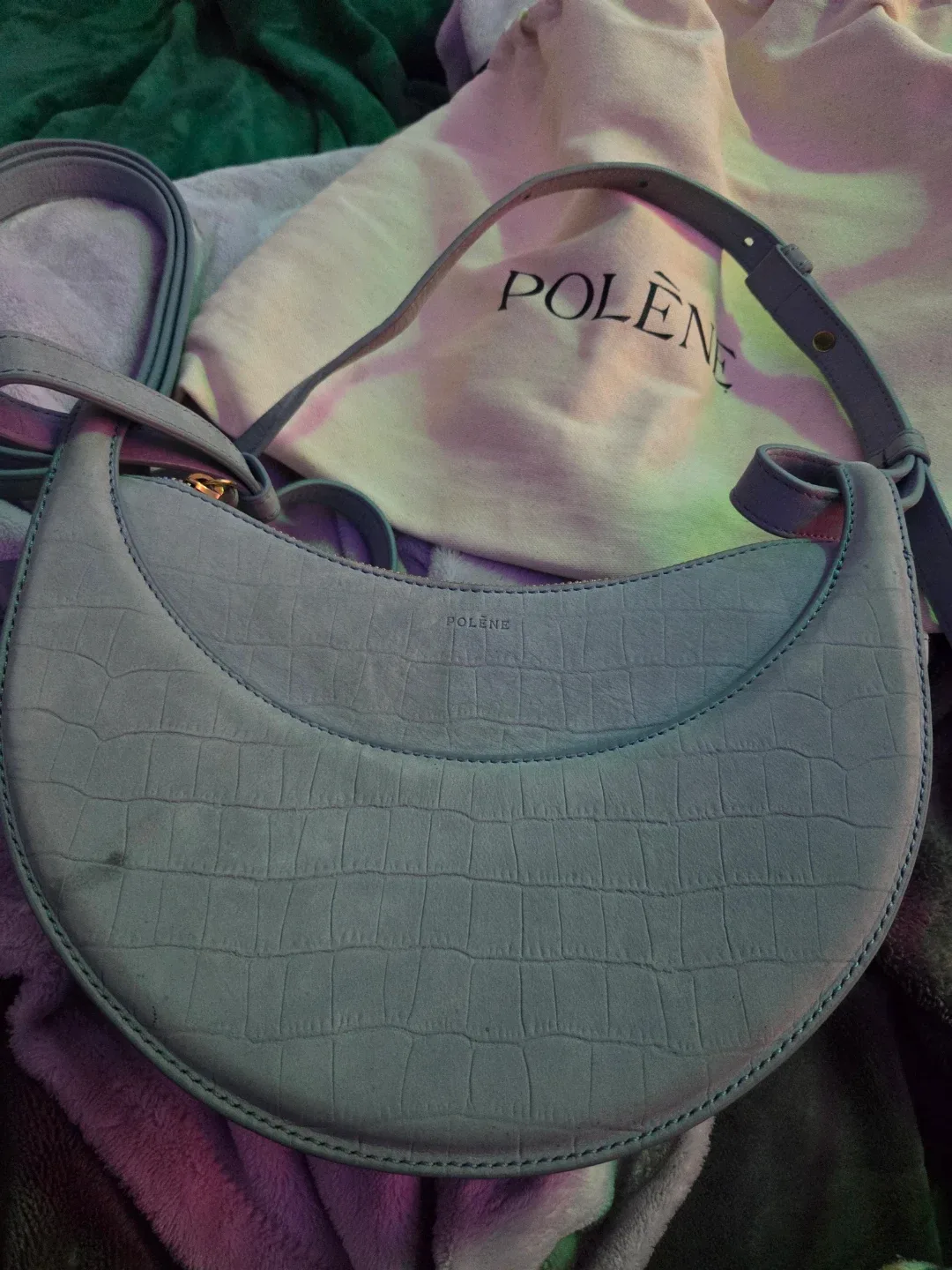Polene Numéro Dix Croco-Embossed Bag - photo 3