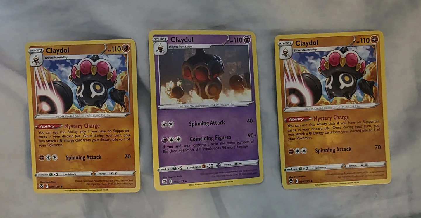 Three Claydol Pokemon Cards