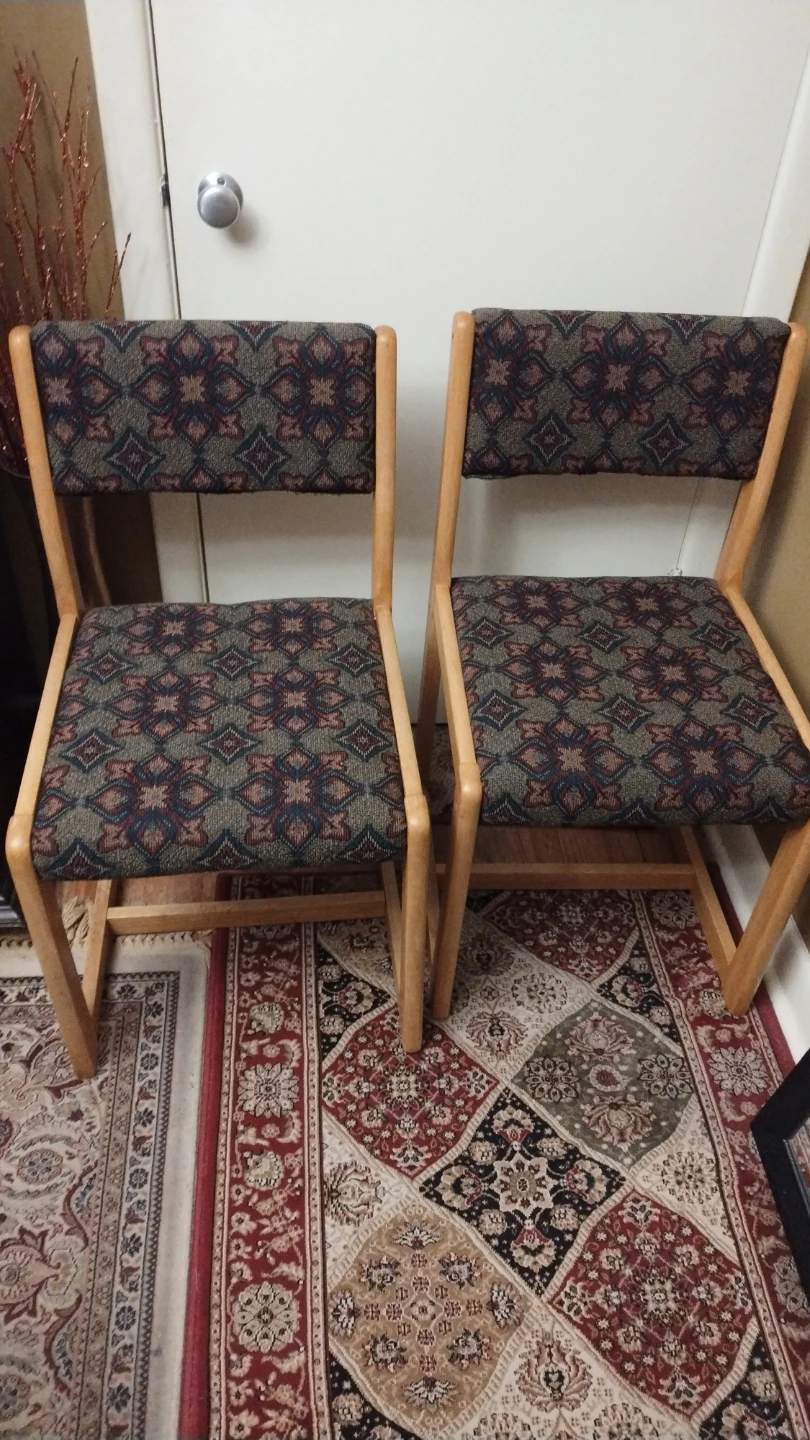 Set of Two Wooden Dining Chairs