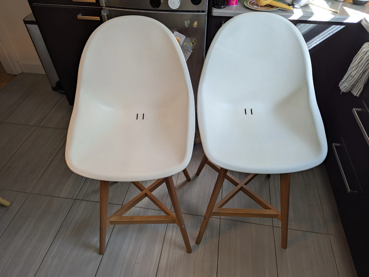 2 IKEA counter height stools - photo 2