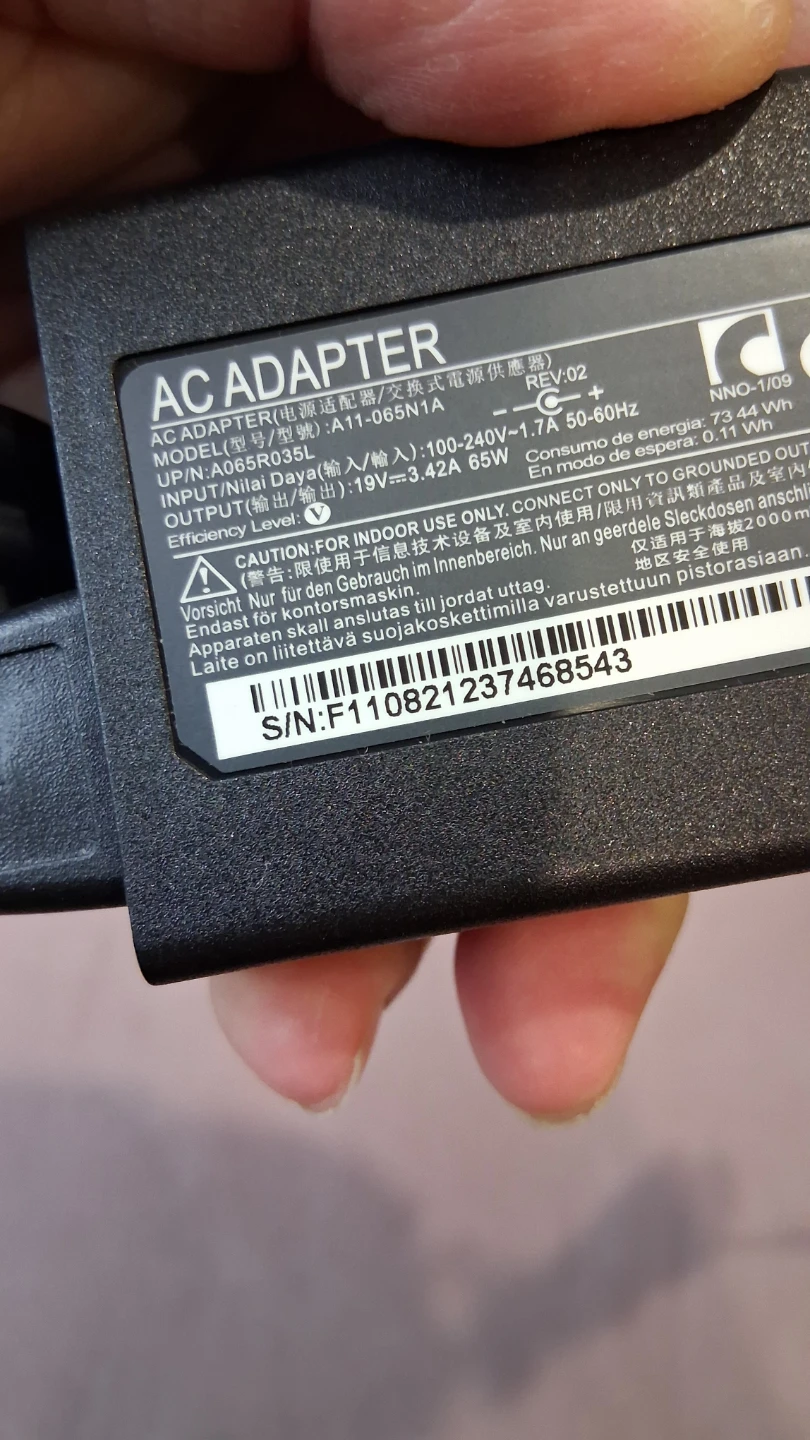 19V AC power adaptor 3mm jack Acer Chromebook Acer Aspire etc. - photo 5