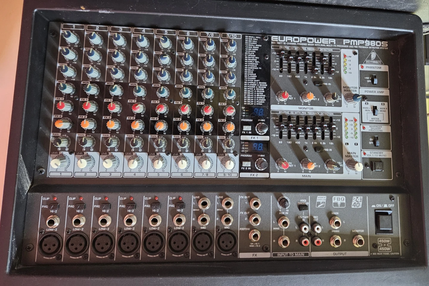 Behringer PA amp and cabinet.