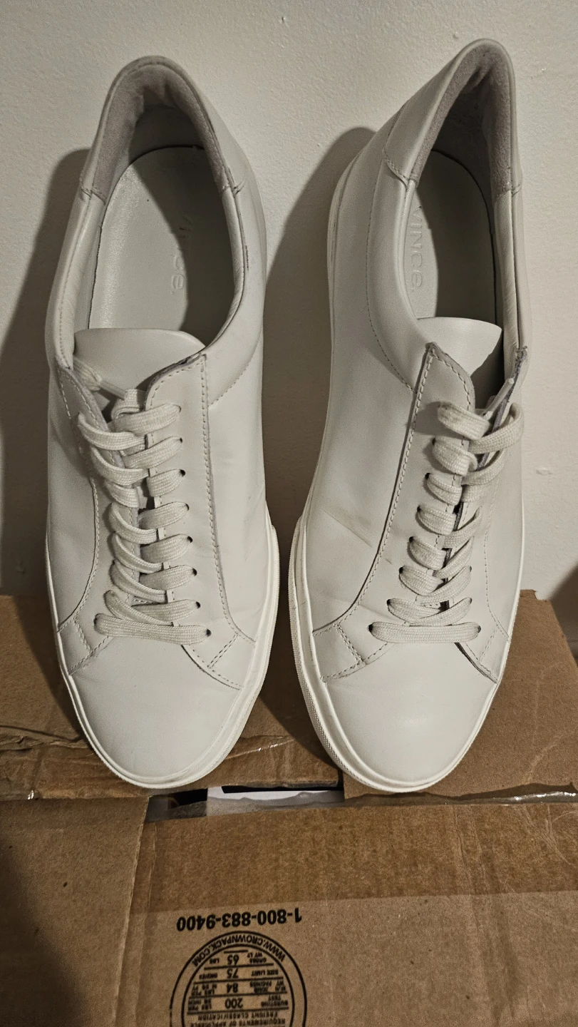 Vince White Leather Sneakers