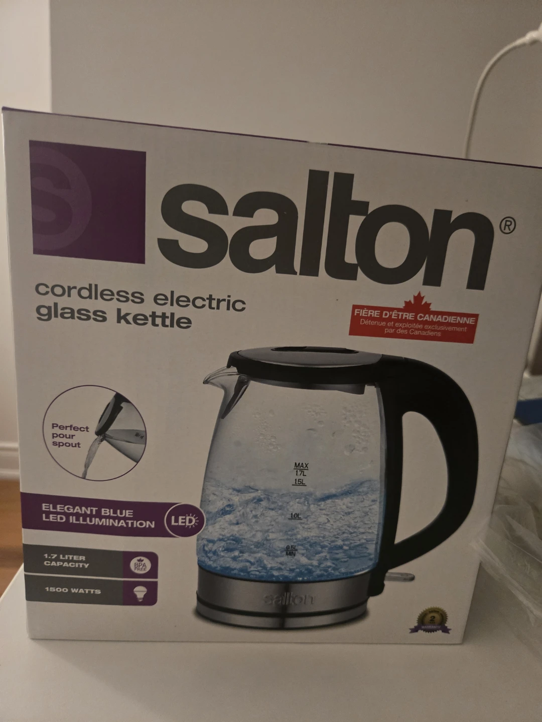 Salton Cordless Electric Glass Kettle (1.7L) - photo 3