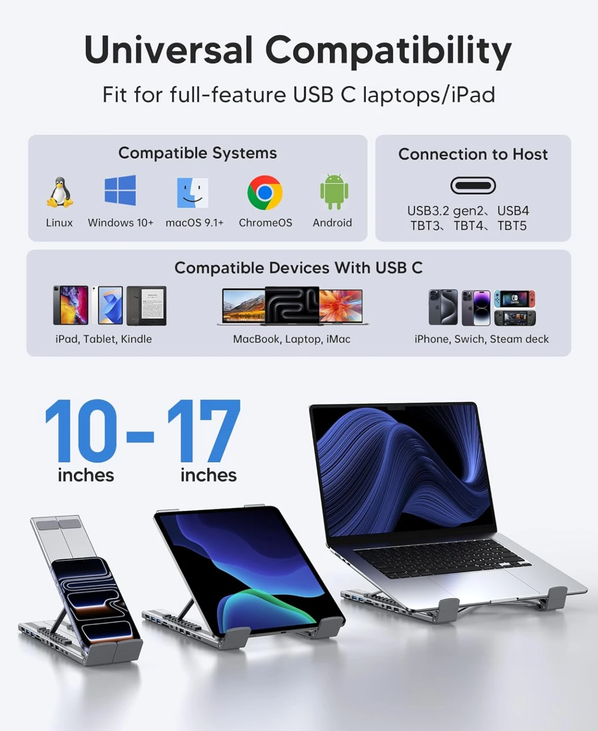 Laptop Docking Station Stand,11 in 1 Laptop Dock Stand - photo 3