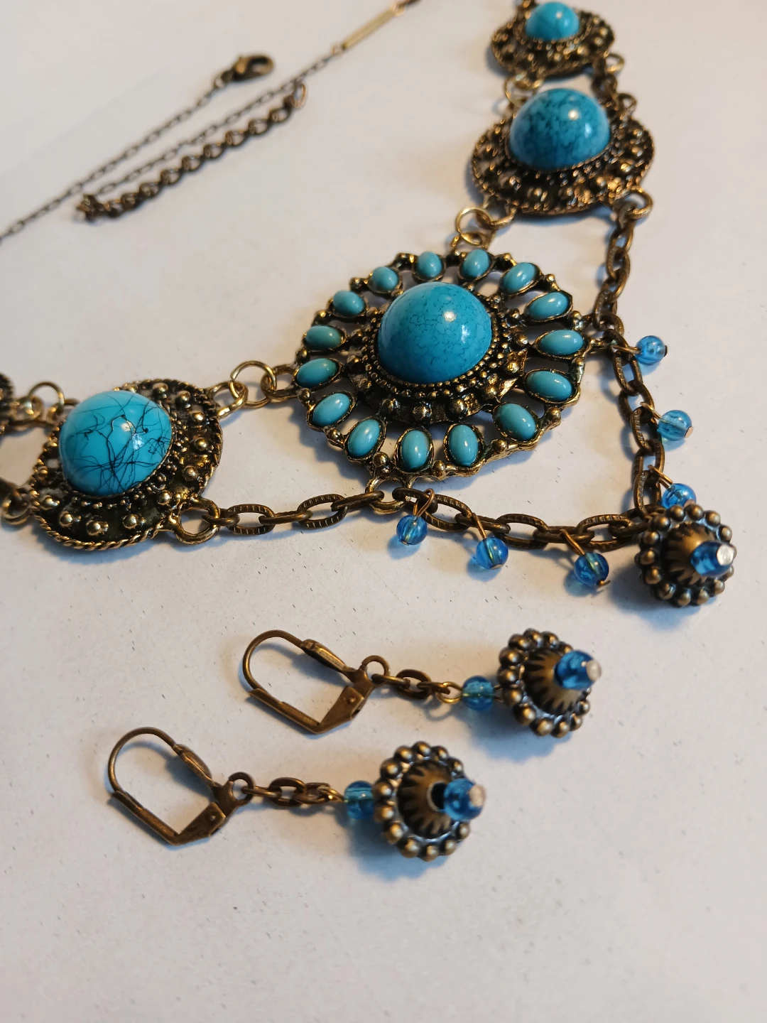 Turquoise Style Necklace and Earring Set - photo 3