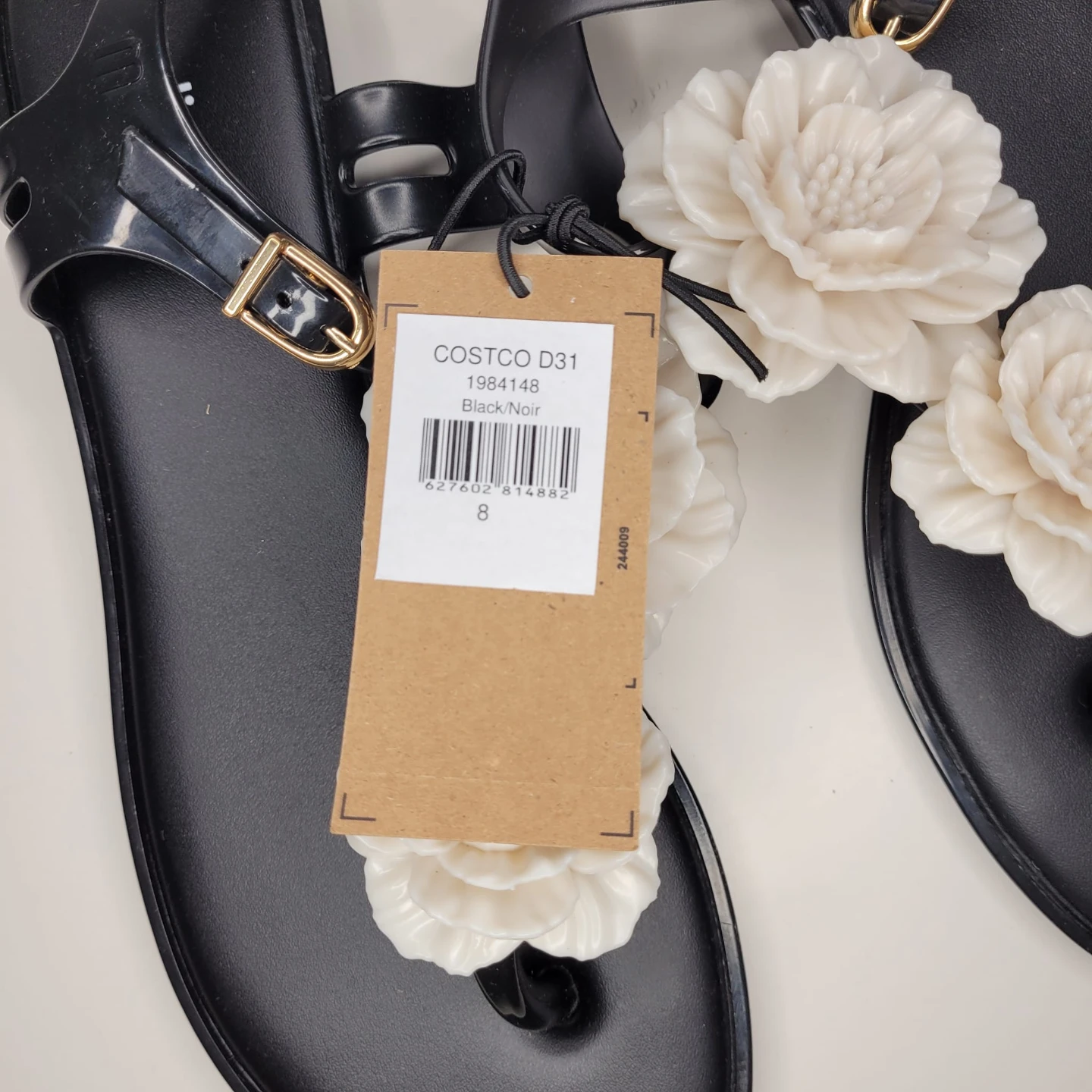 Melissa Black Floral Sandals - Size 8 - photo 3