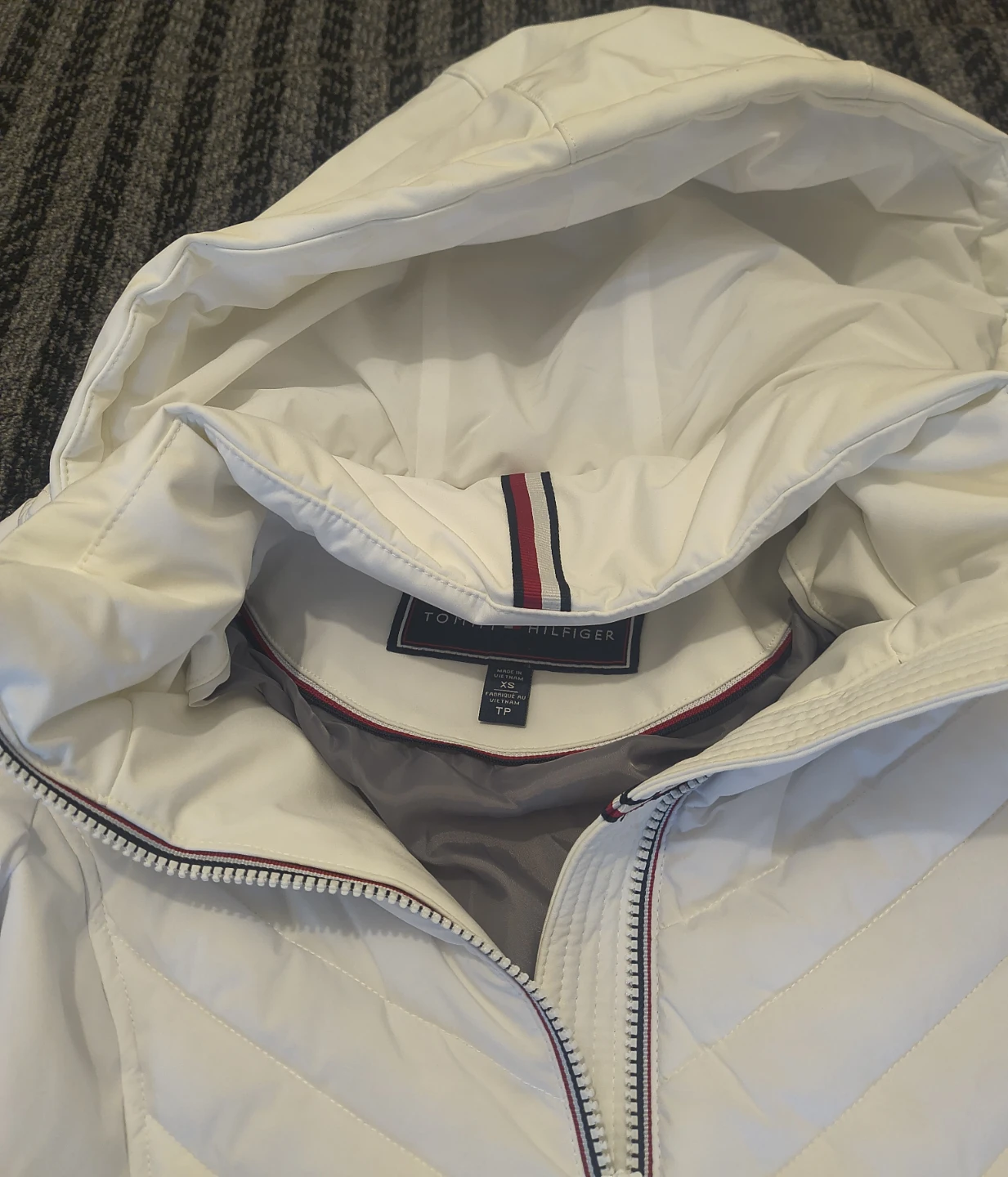Tommy Hilfiger White Quilted Hooded Jacket XS - photo 5