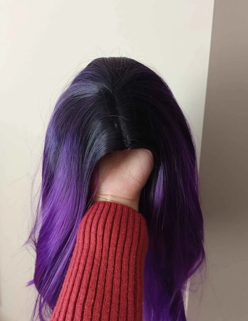 ​🔮 Vibrant Purple Ombre Bob Wig / Dark to Purple Synthetic Wig - photo 4
