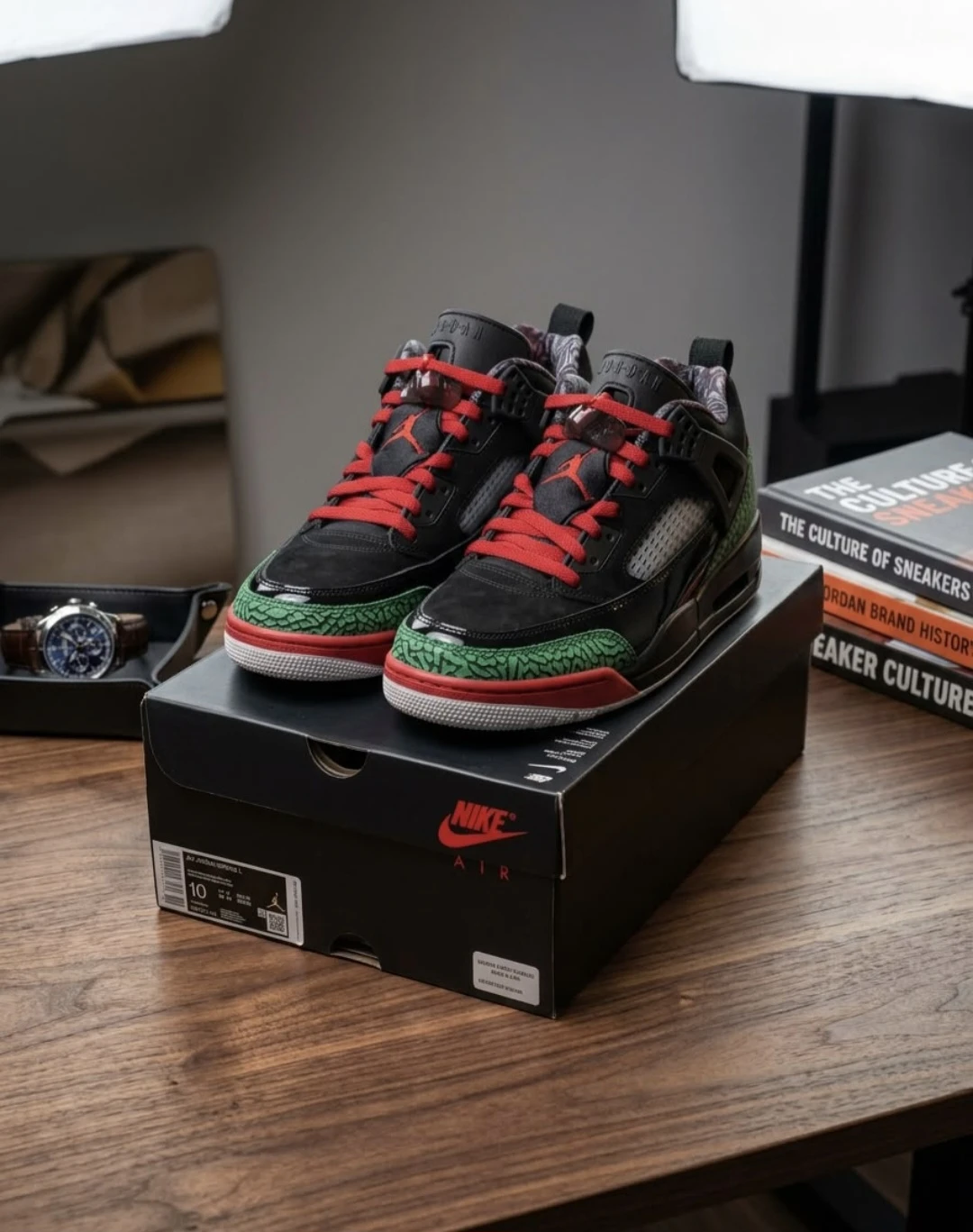Air Jordan Spizike Low Black/Red/Green Size 10 - photo 2