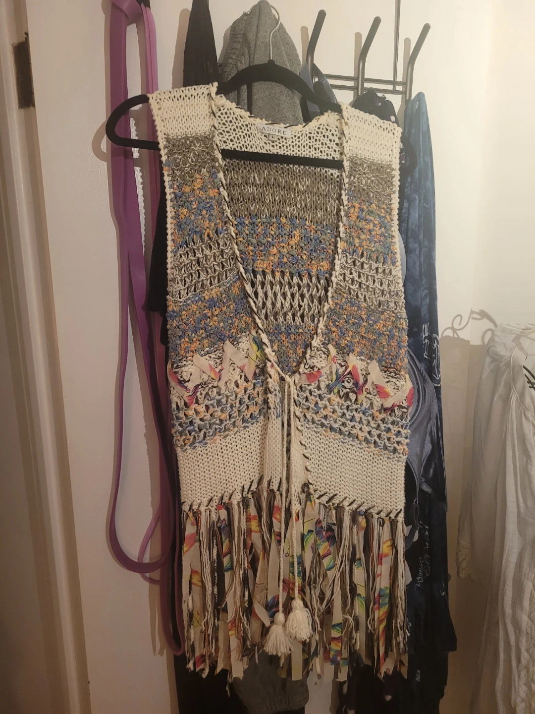 Adore Knit Fringe Vest