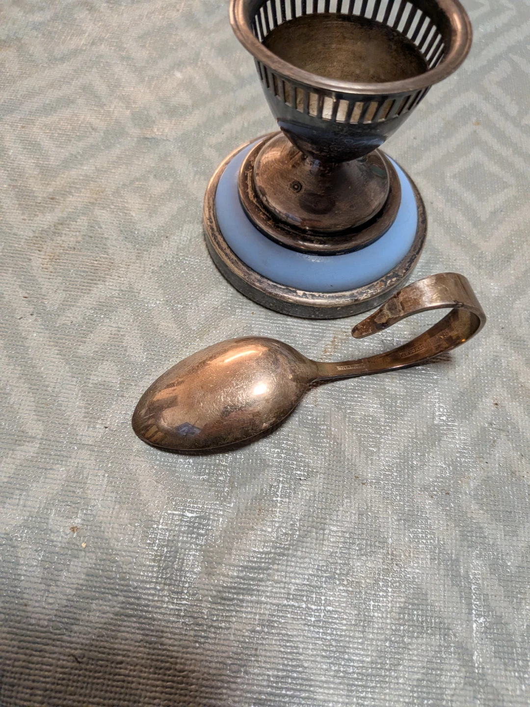 Vintage Lewbury Egg Cup and Spoon Set - photo 2