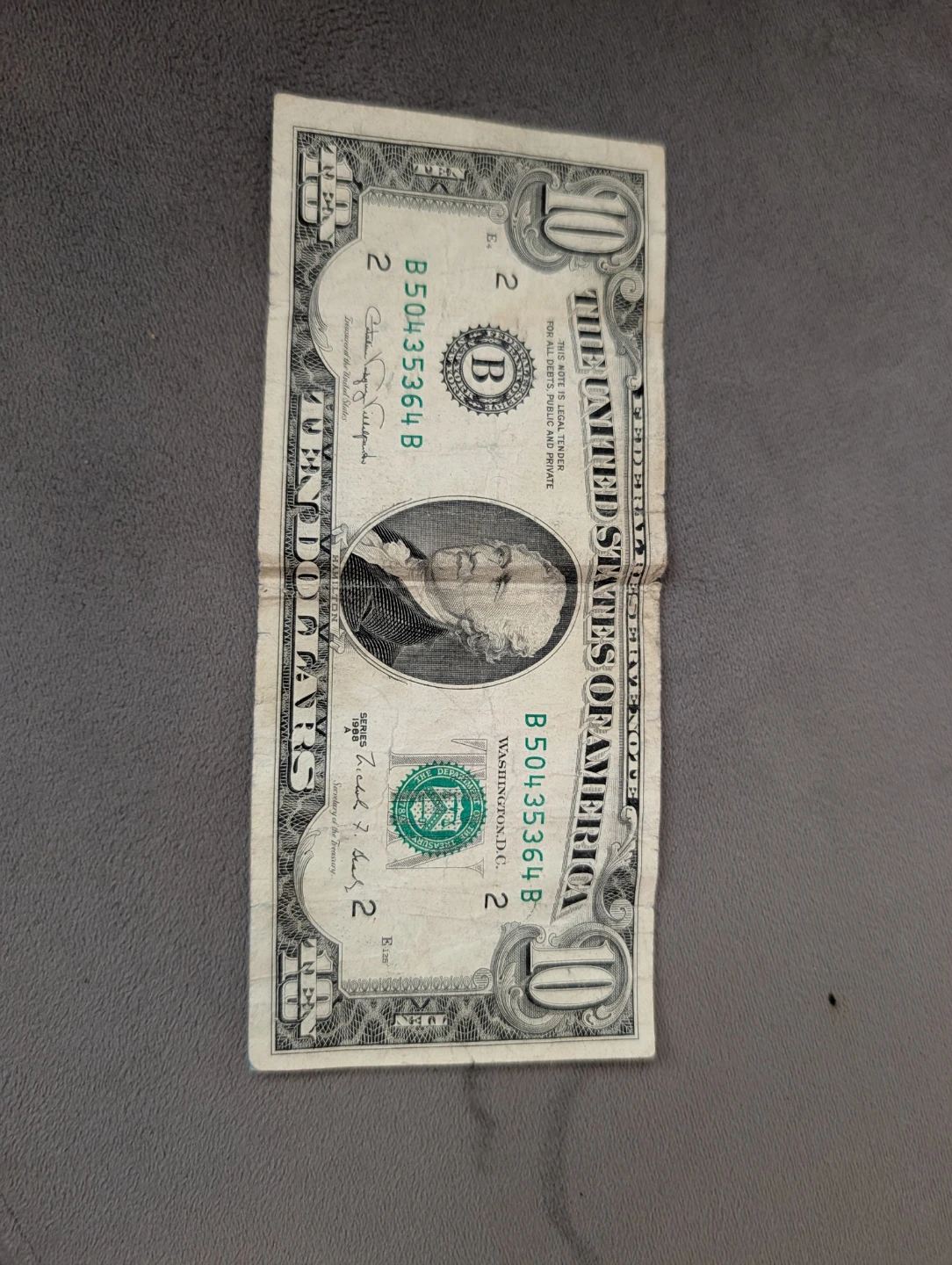 1988 Series 10 Dollar Bill