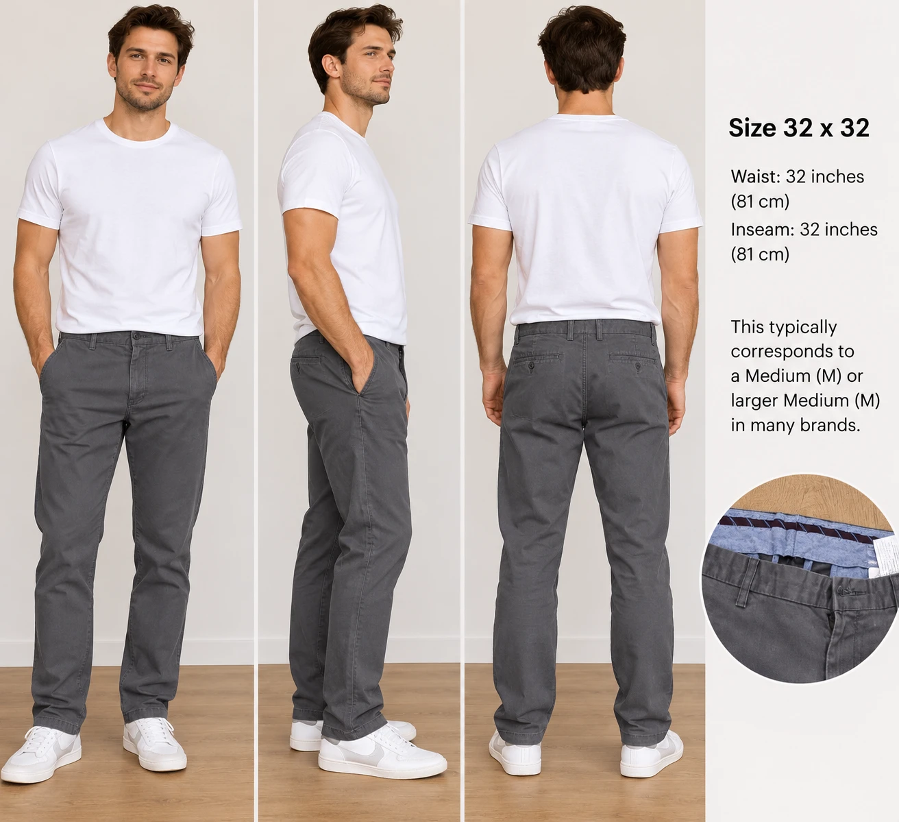 Ben Sherman Grey Chino Pants 32x32