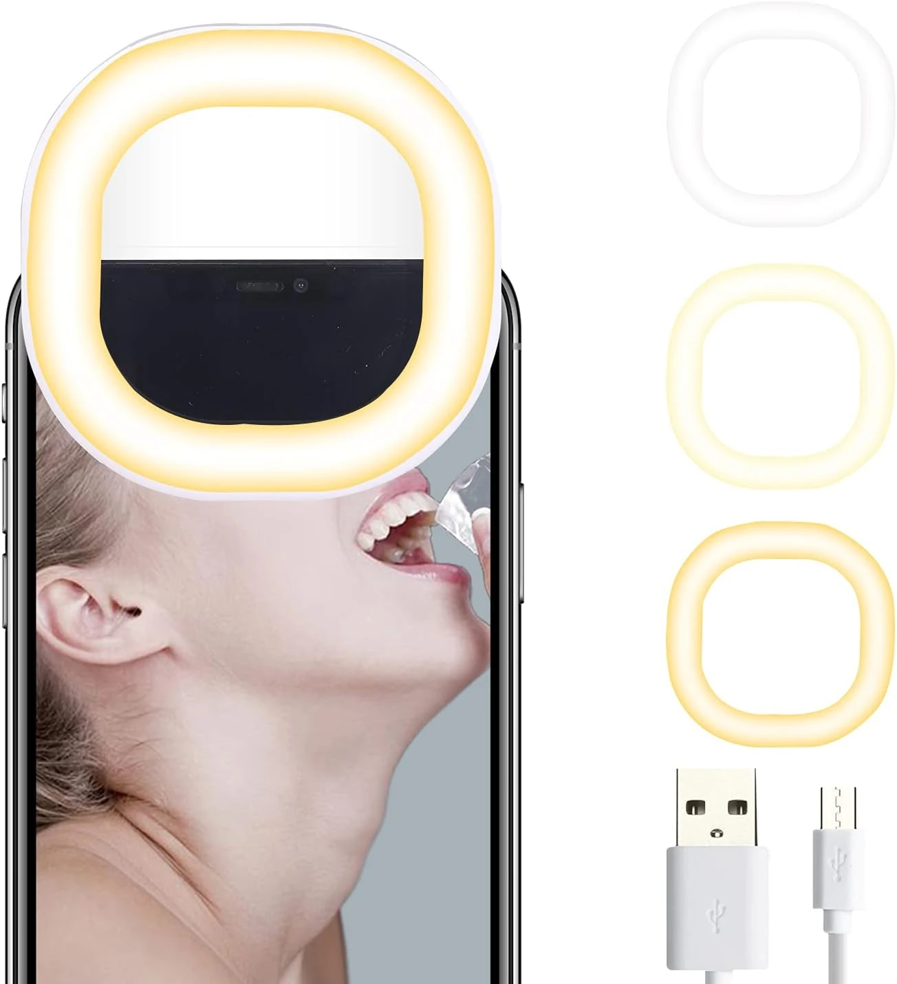 Clip-on Selfie Ring Light with 36 LEDs(White)