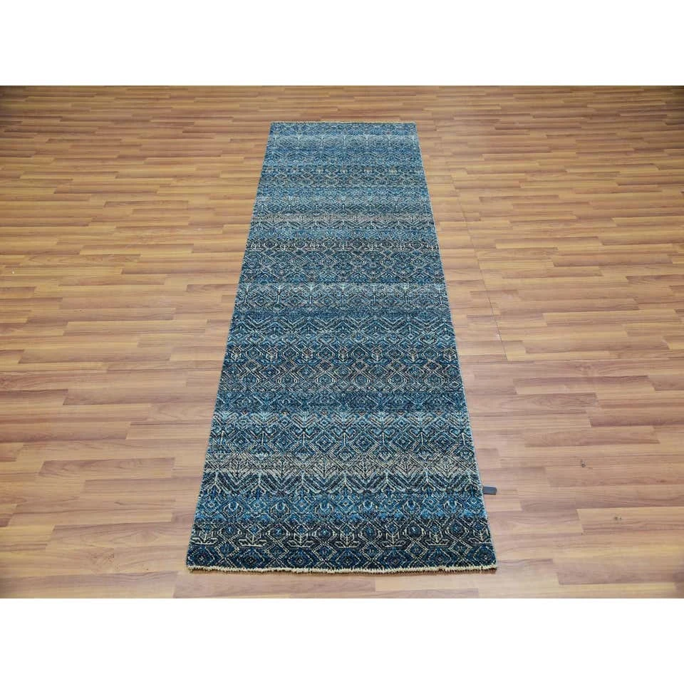 Genuine Hand Knotted Modern Oriental Runner Rug