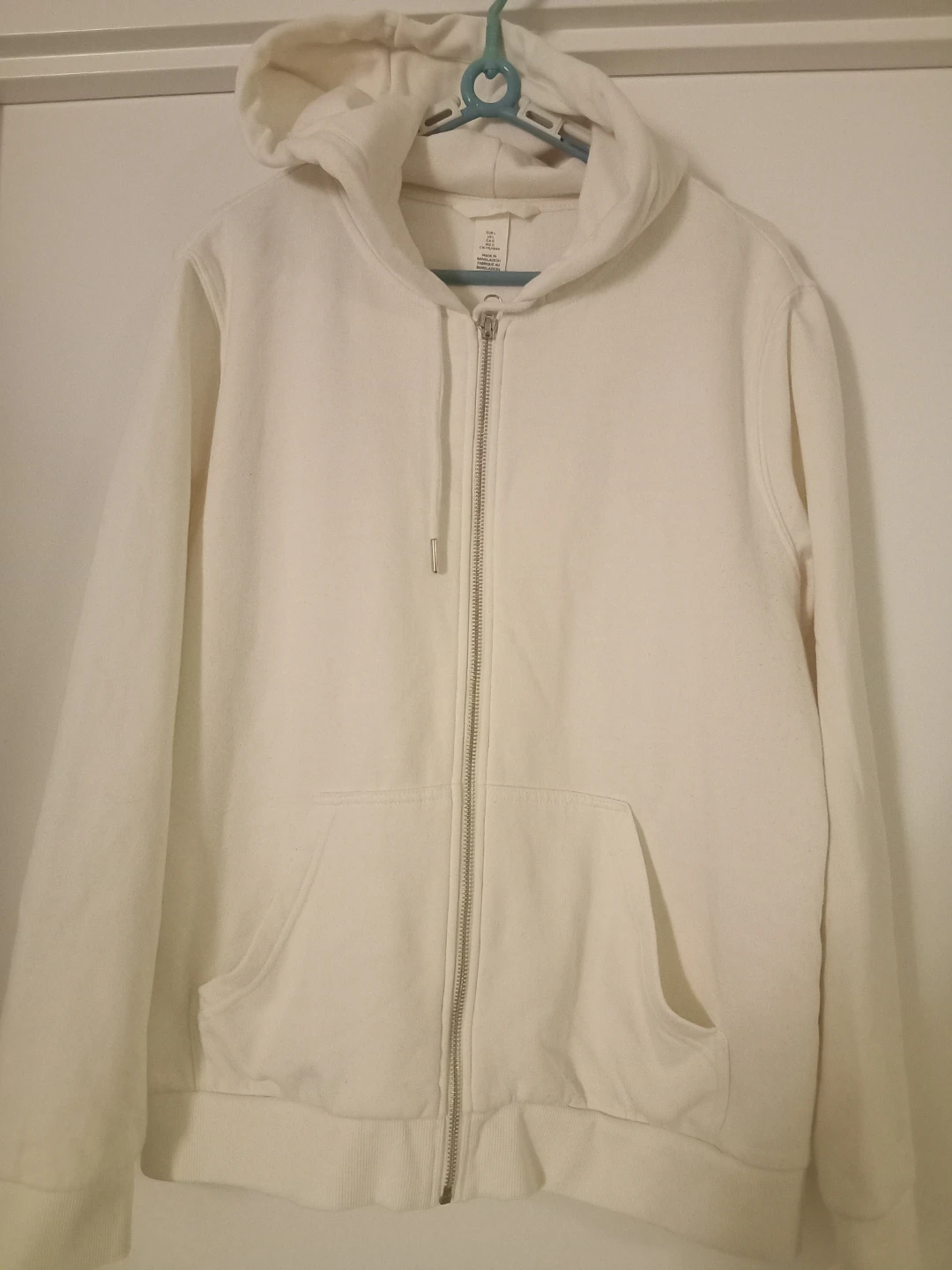 H&M White Zip-Up Hoodie