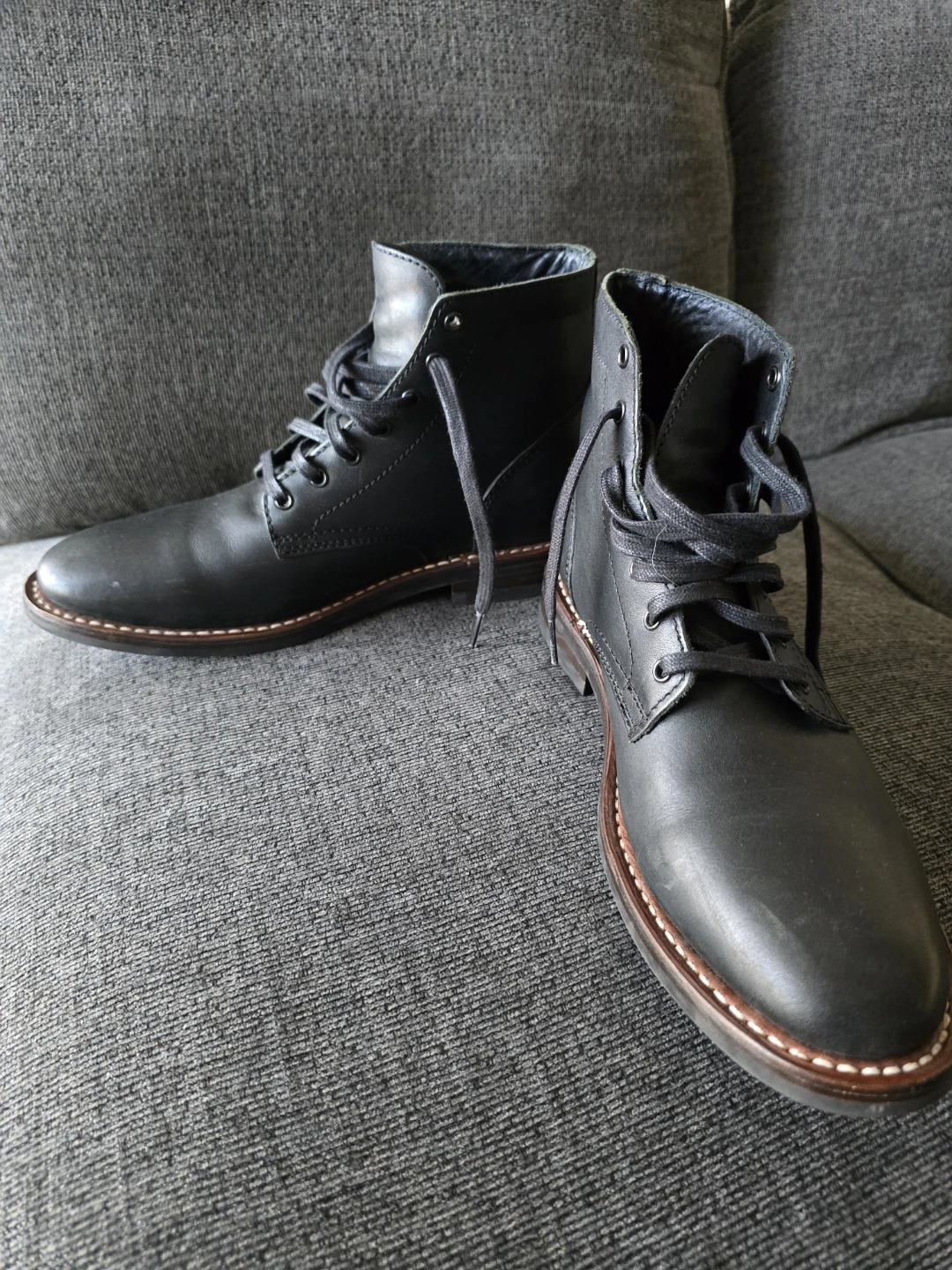 Men's Thursday Boot Co. Black Lace-Up Leather Boots