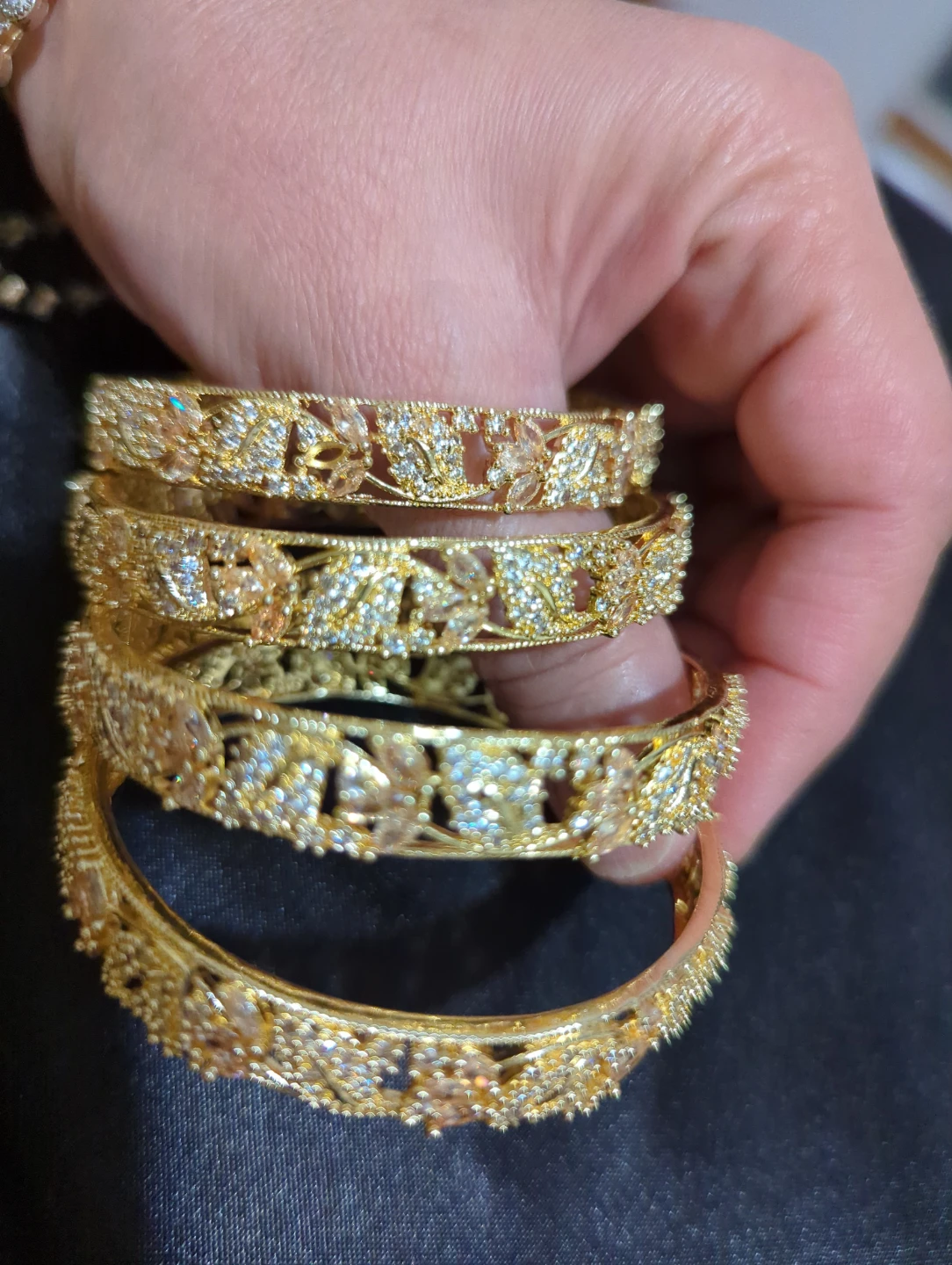 Set of 4 Gold-Tone Floral Kangan - photo 5