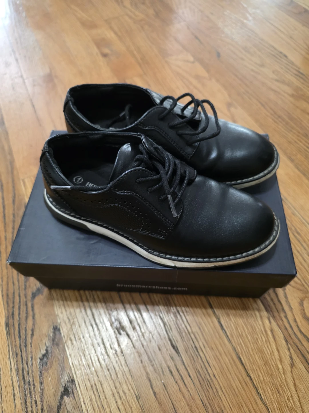 Bruno Marc Boys Black Dress Shoes Size 1 - photo 3