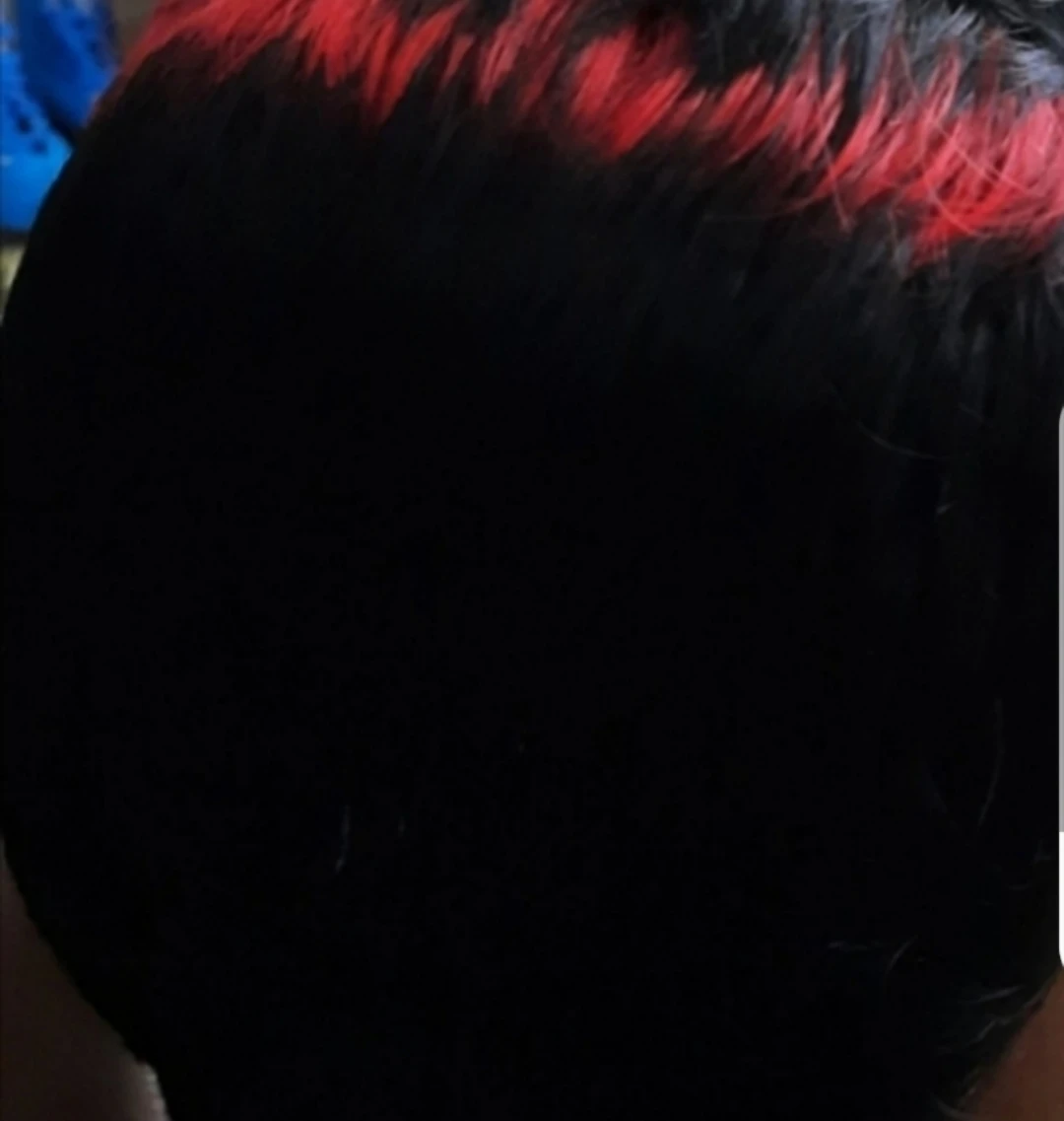 Short Black and Red Synthetic Hair Wig - photo 2