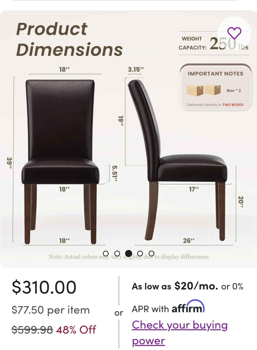 Faux Leather Chairs - Set of 4 - photo 3