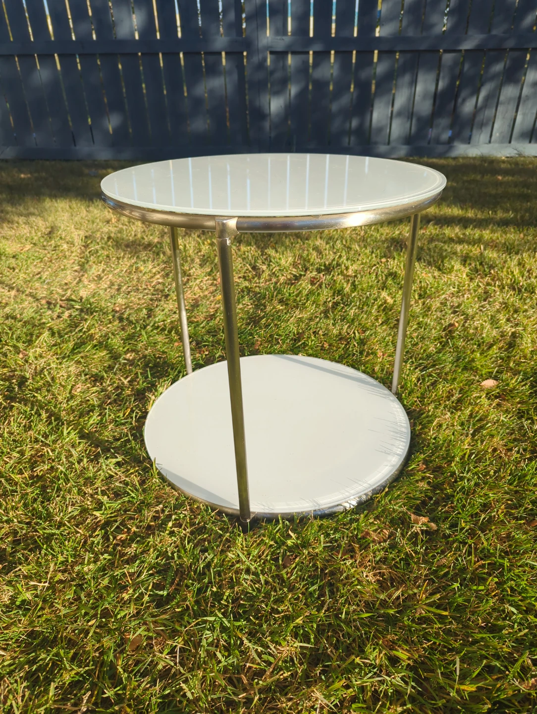 Glass Two-Tier Round Side Table - photo 3