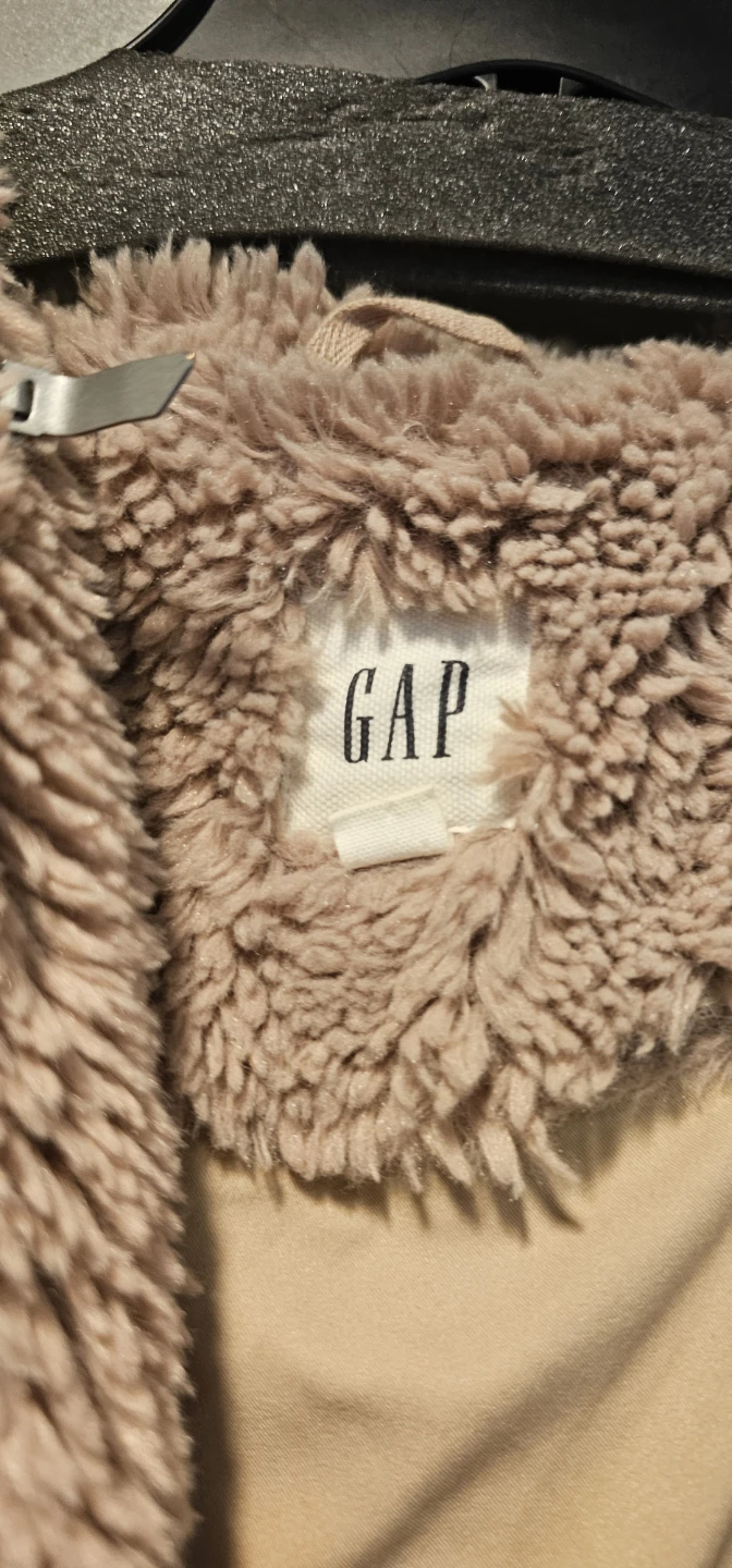Gap Beige Fuzzy Fleece Hooded Jacket - photo 3