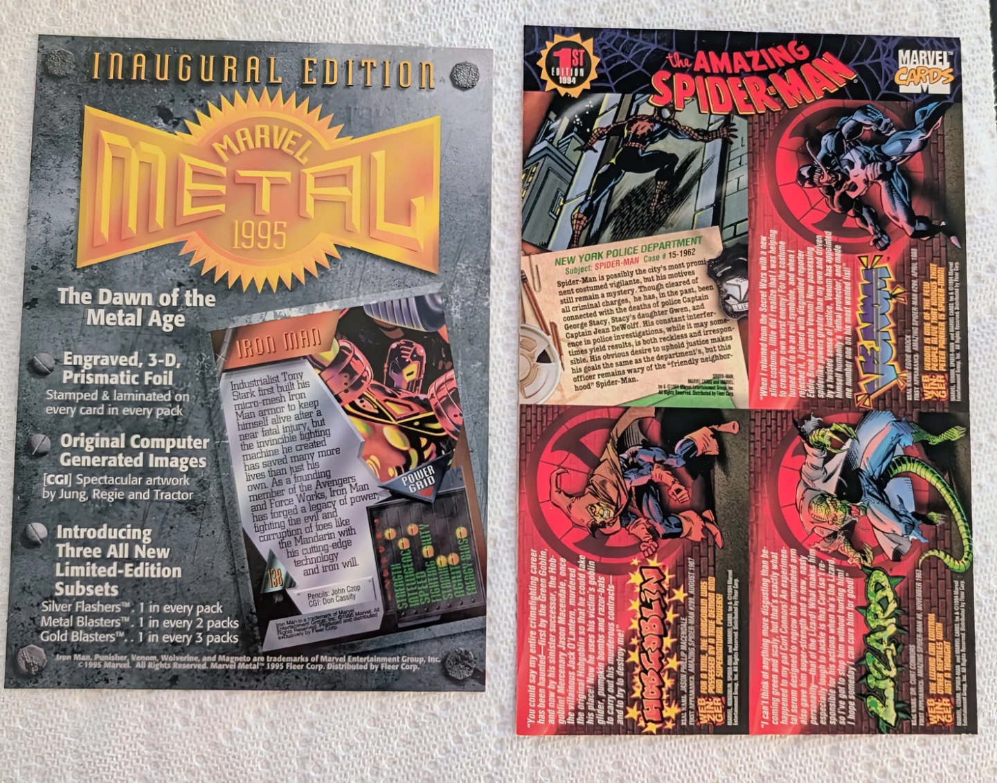 Vintage Marvel Trading Card Promo Sheets - photo 2