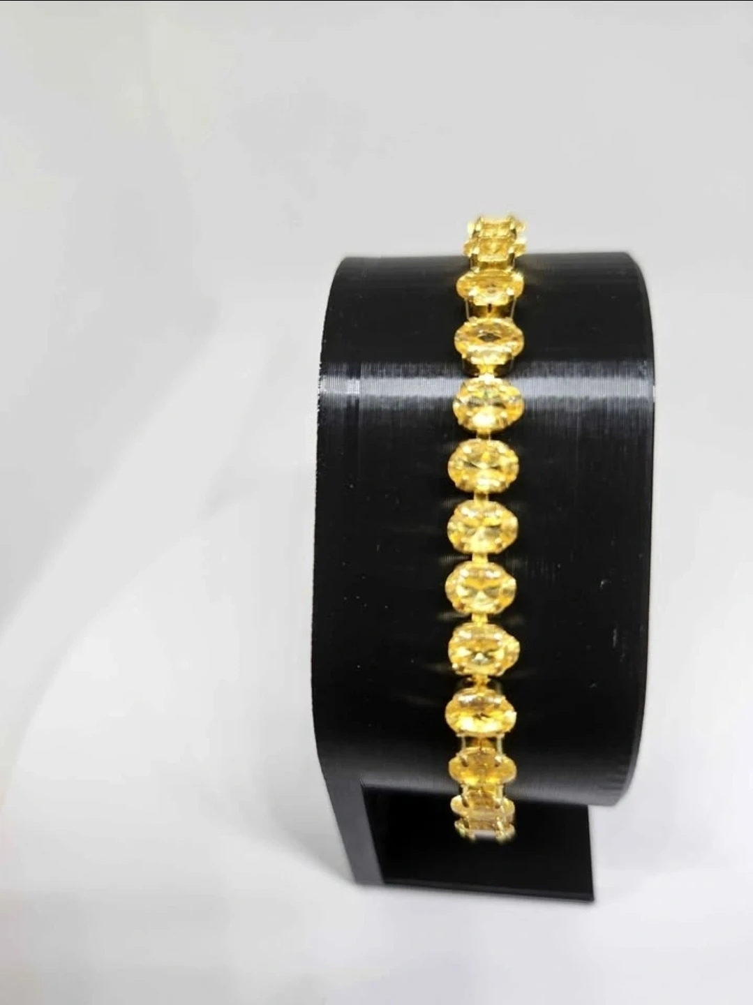 Yellow Gemstone Gold-Tone Tennis Bracelet - photo 4