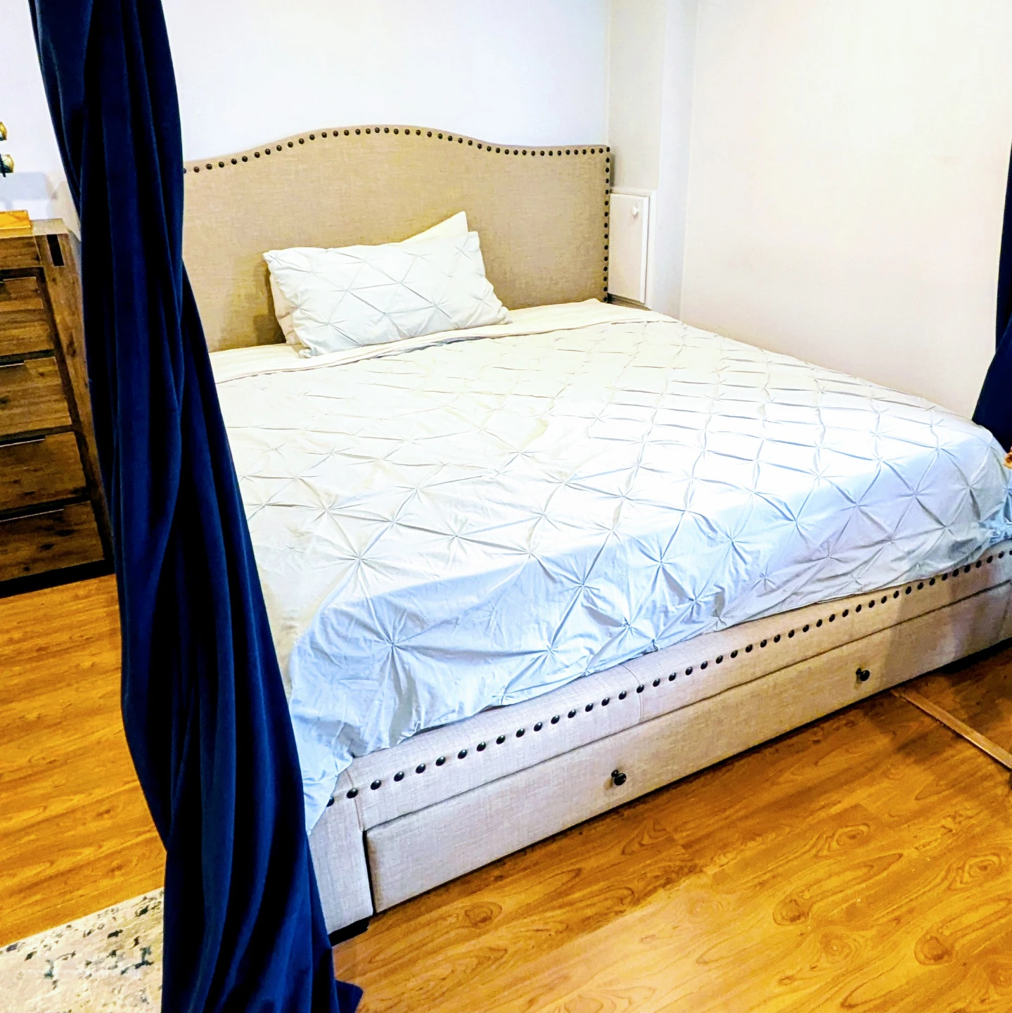 King Size Upholstered Bed Frame with Storage