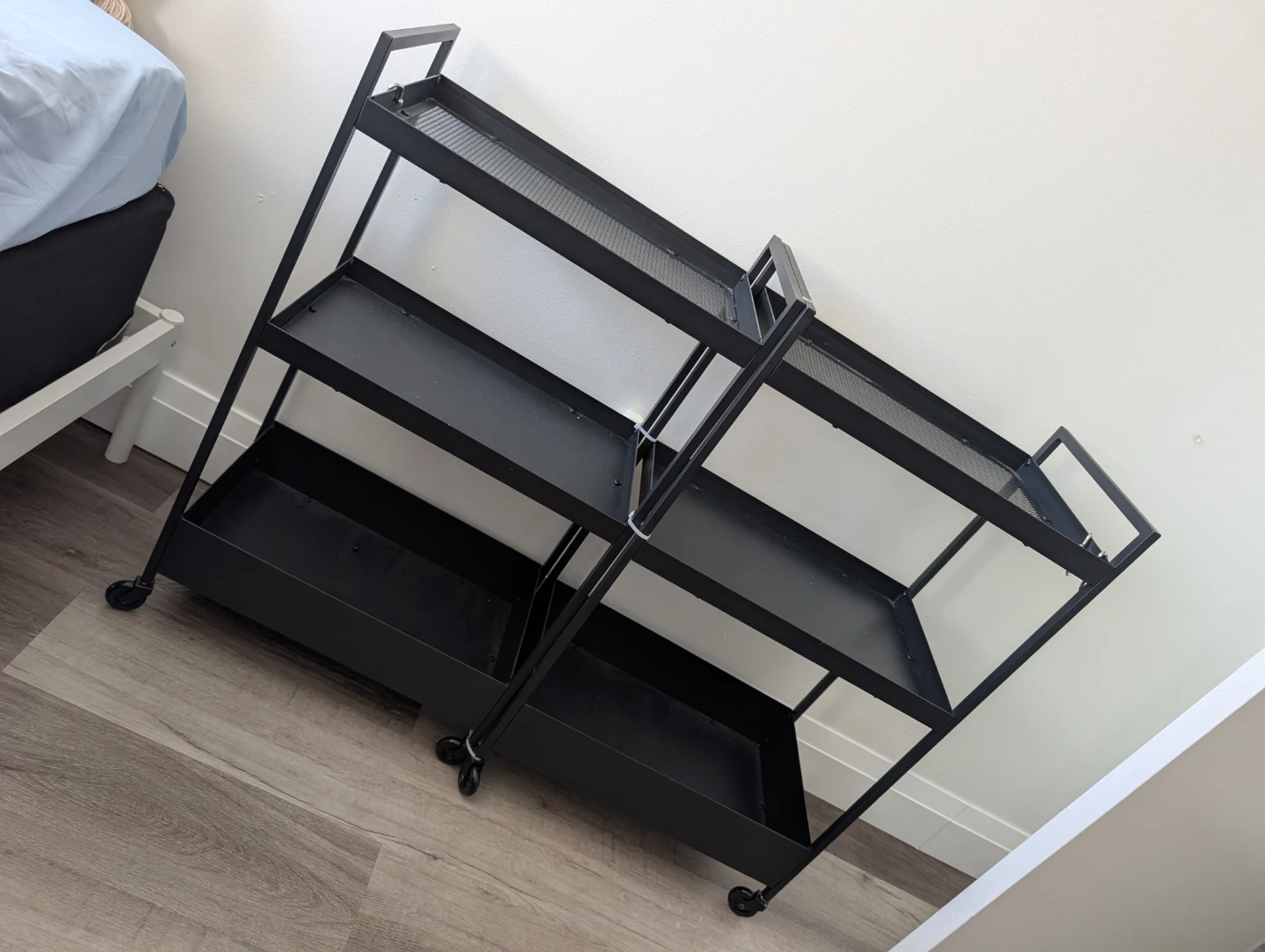 🖤 2 Metal Rolling Storage Cart