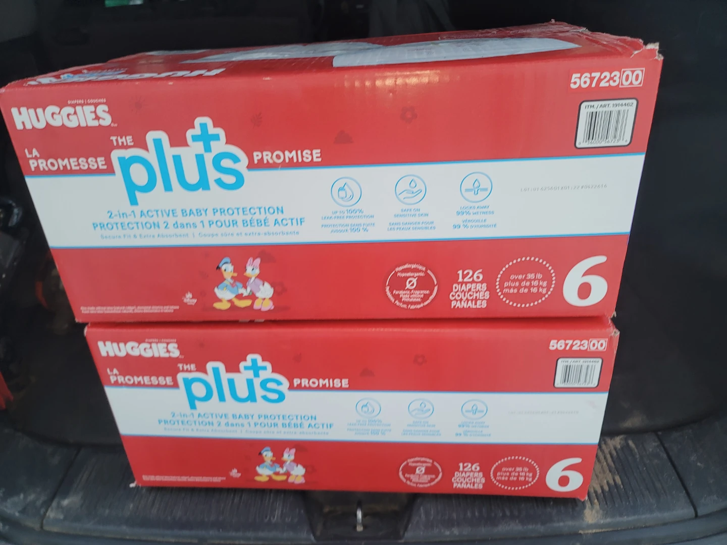 Huggies Little Movers Plus Size 6 Diapers (2 boxes)