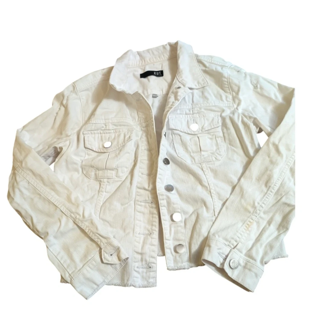 KUT from the Kloth White Denim Jacket