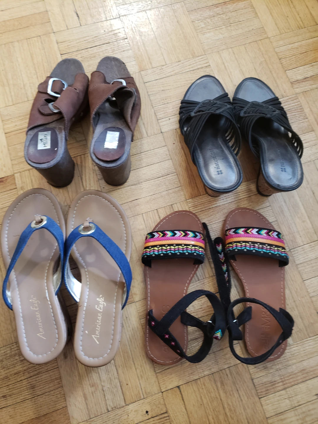 FREE  SIZE 5 .M&S colourful ankle strap sandals - photo 2