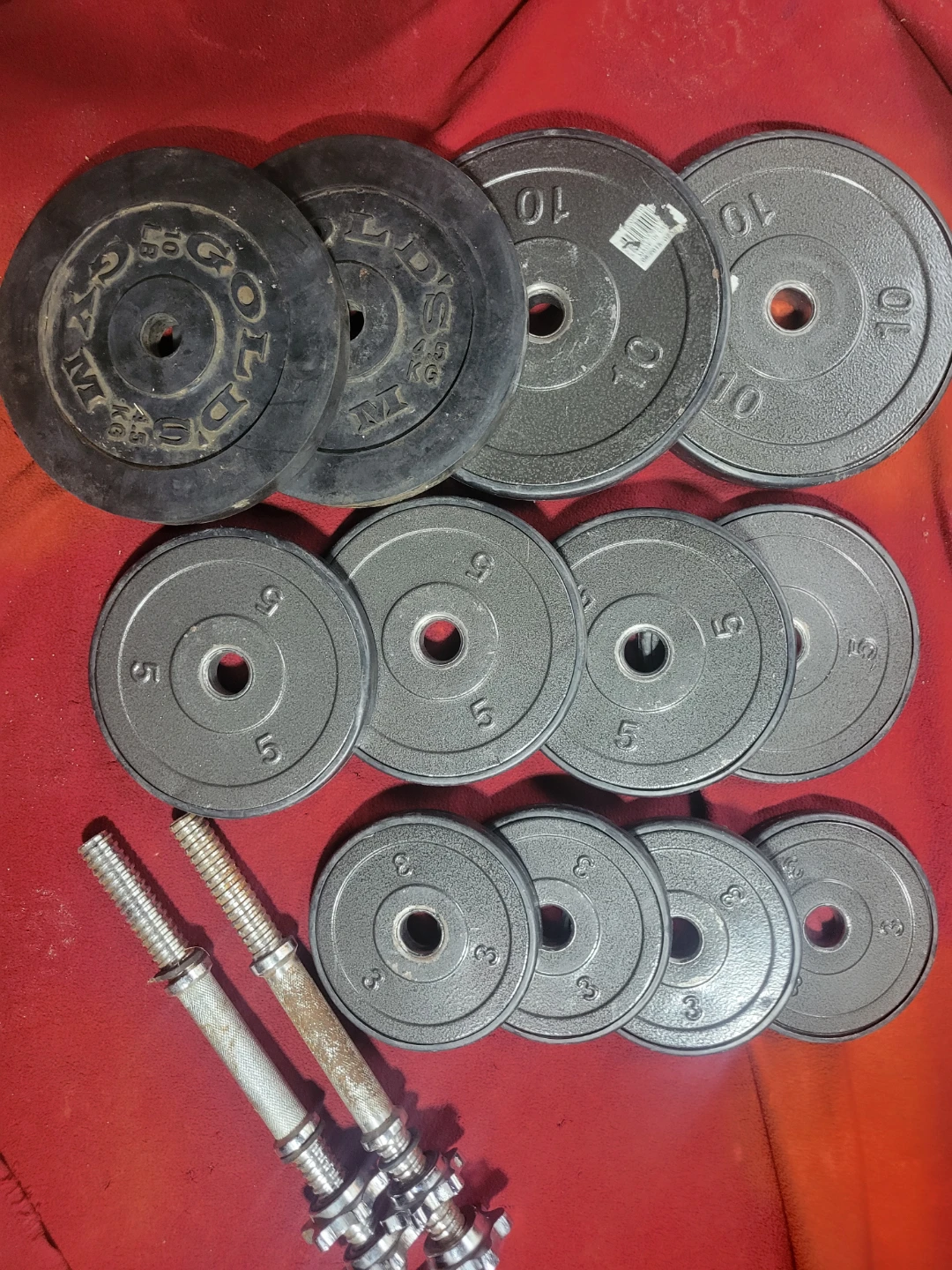 1" HOLE  72LBs WITH DUMBBELL HANDLES. - photo 2