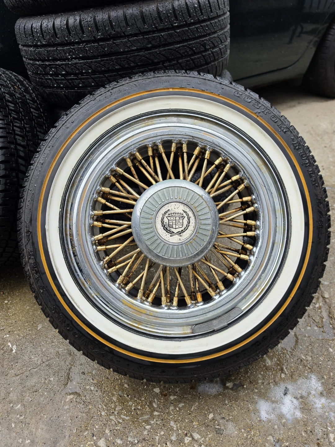 15 inch cadillac 60 spoke wheels 5x114.3 5x115 Vogue tires - photo 3