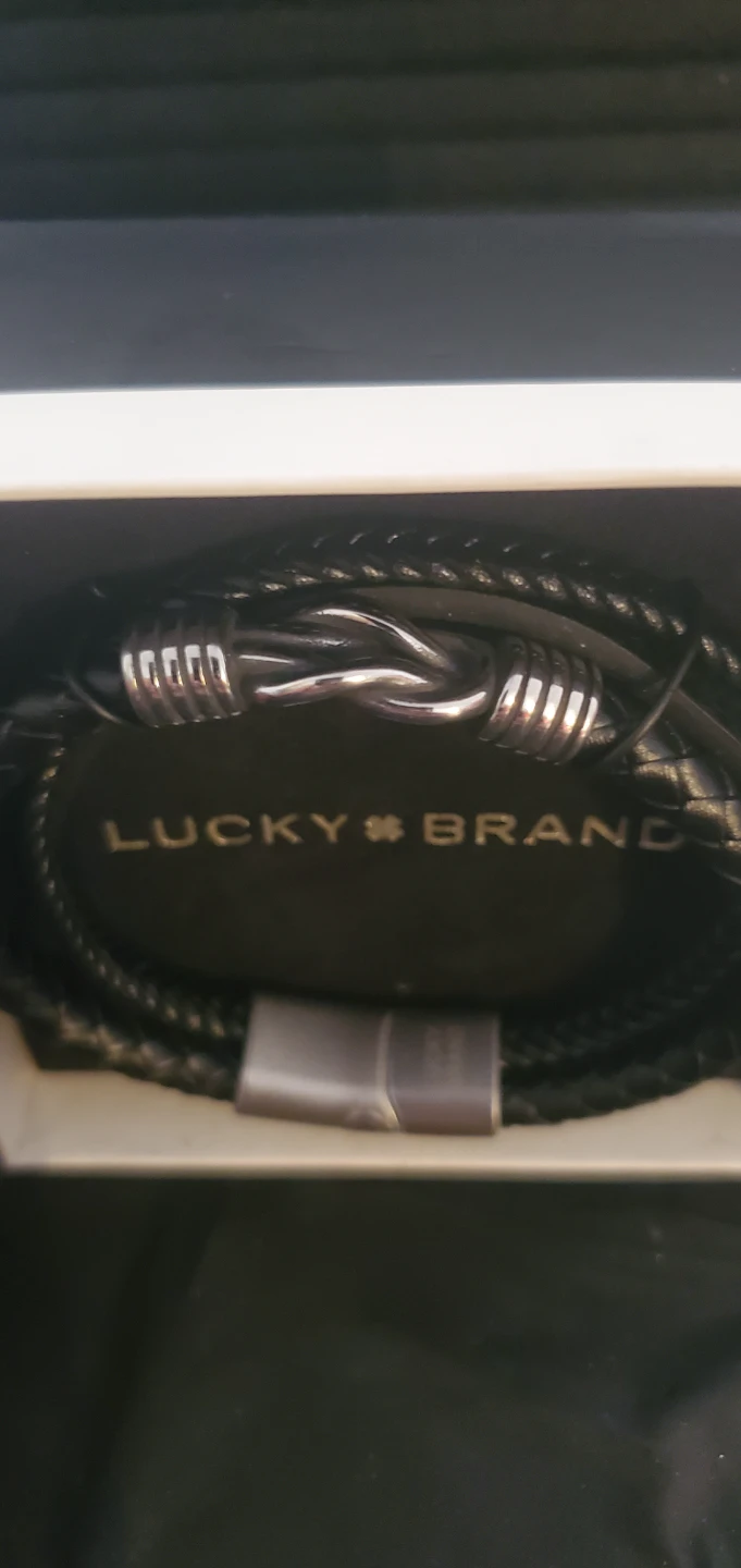 Lucky Brand Black Leather Braided Bracelet - photo 2