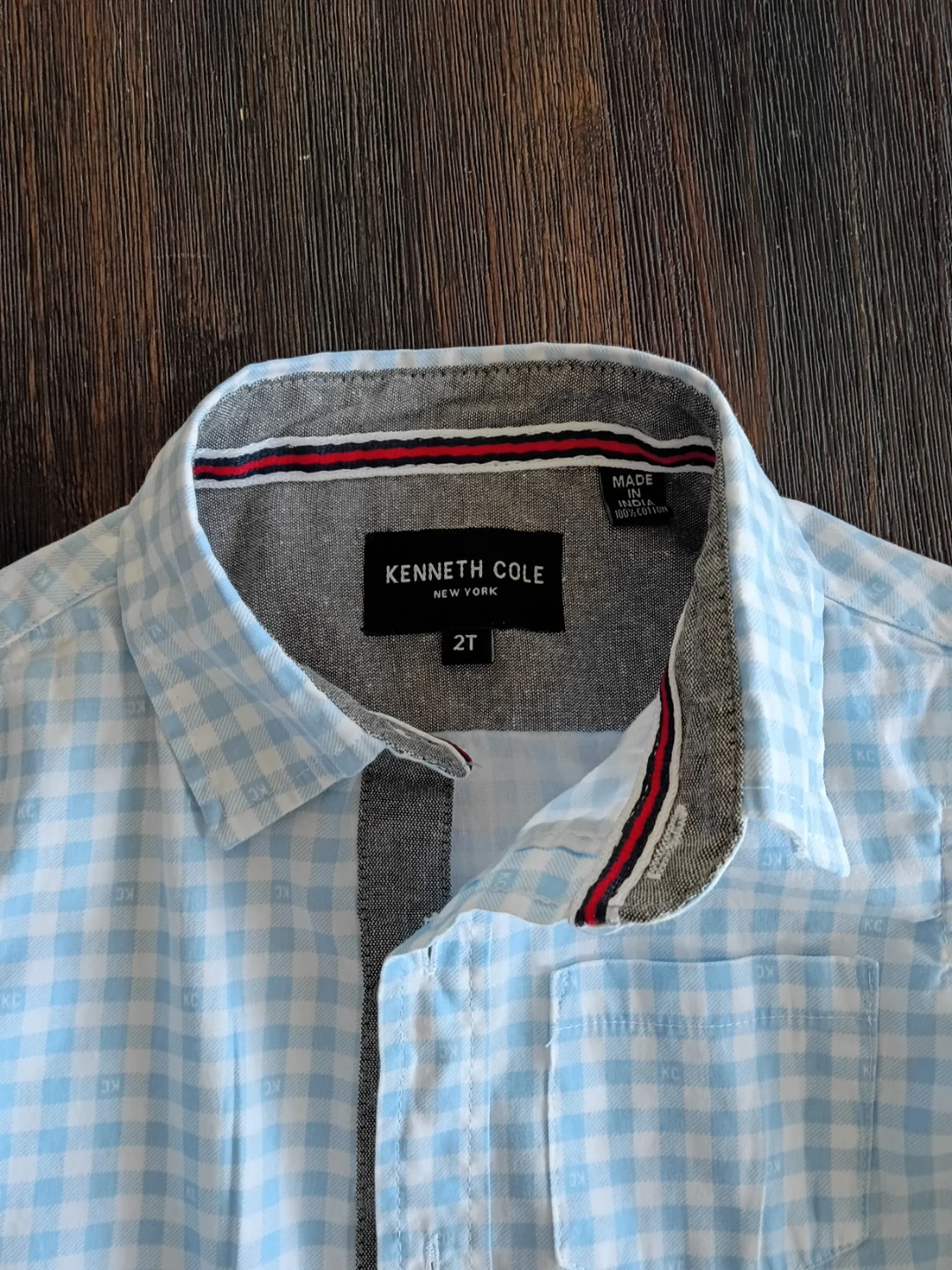 Kenneth Cole Blue Gingham Shirt Toddler 2T - photo 2