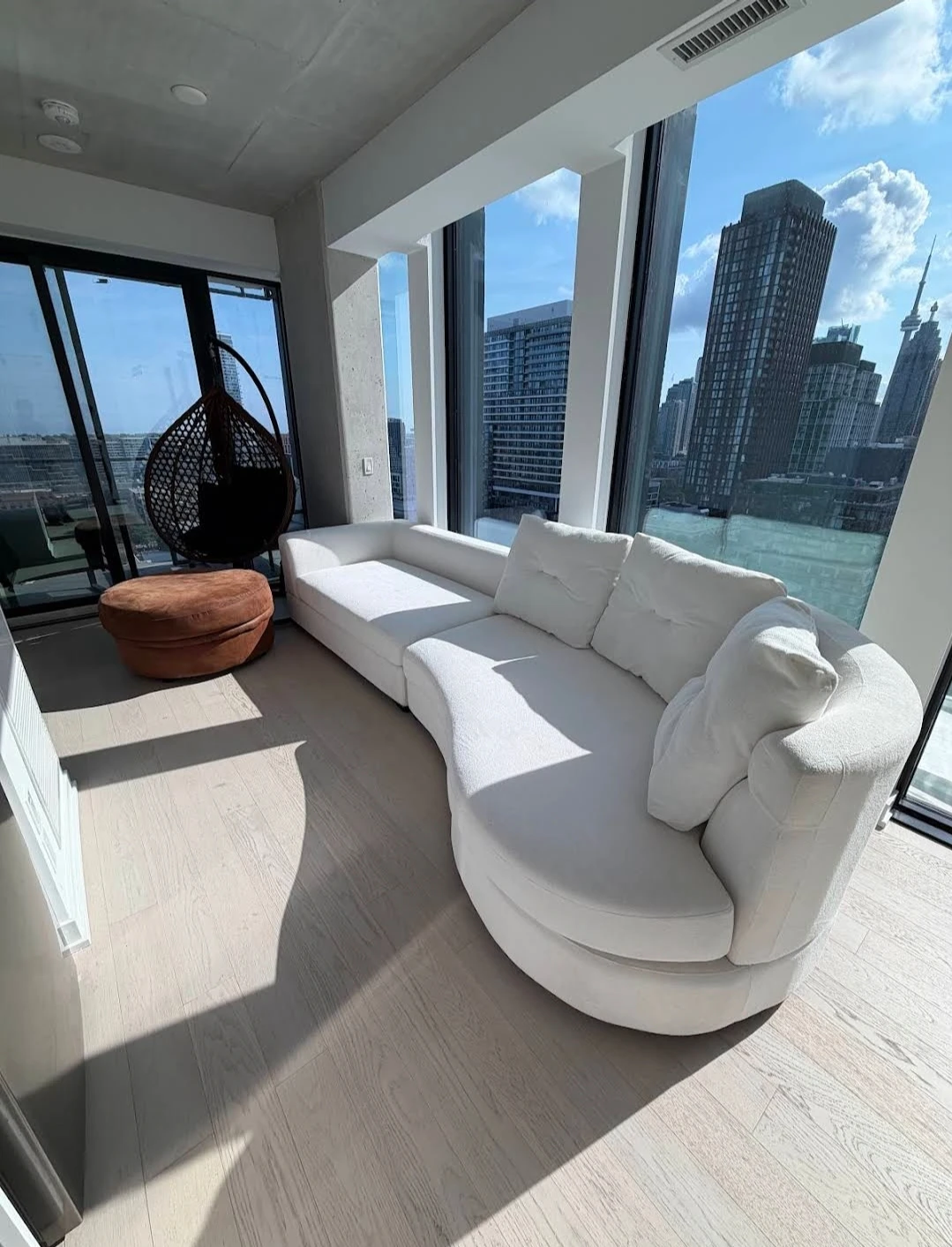 White Curved Sectional Sofa