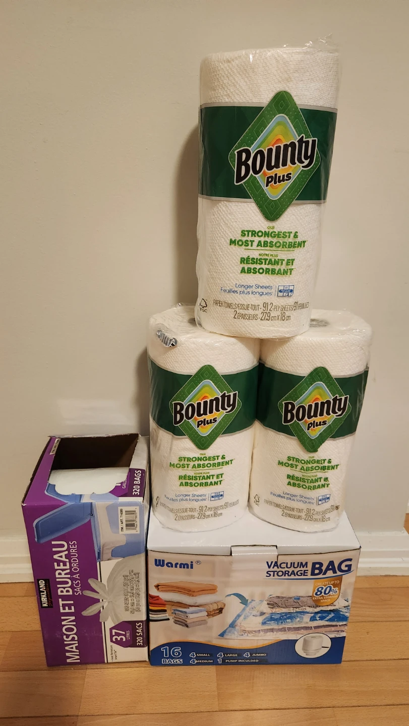 Bounty Plus Paper Towels and Storage Bags